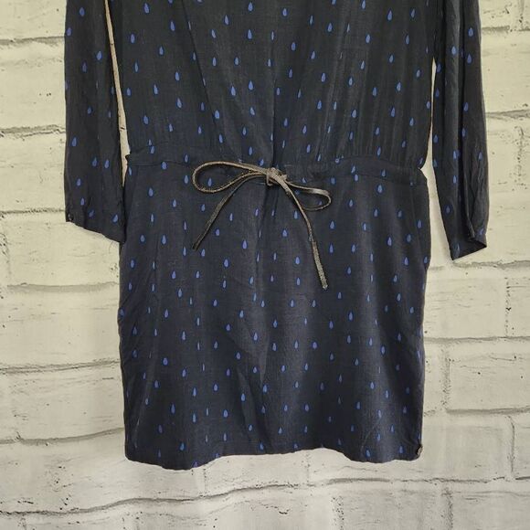 Maison Scotch Women's Tear Drop Print Long Sleeve Shift Dress Size 2 Viscose - Picture 7 of 14